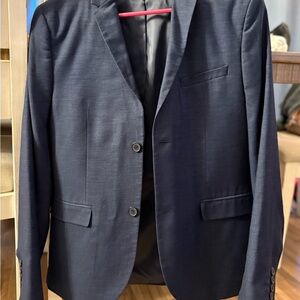 H&M Navy Sport Coat Slim Fit Notched Lapel